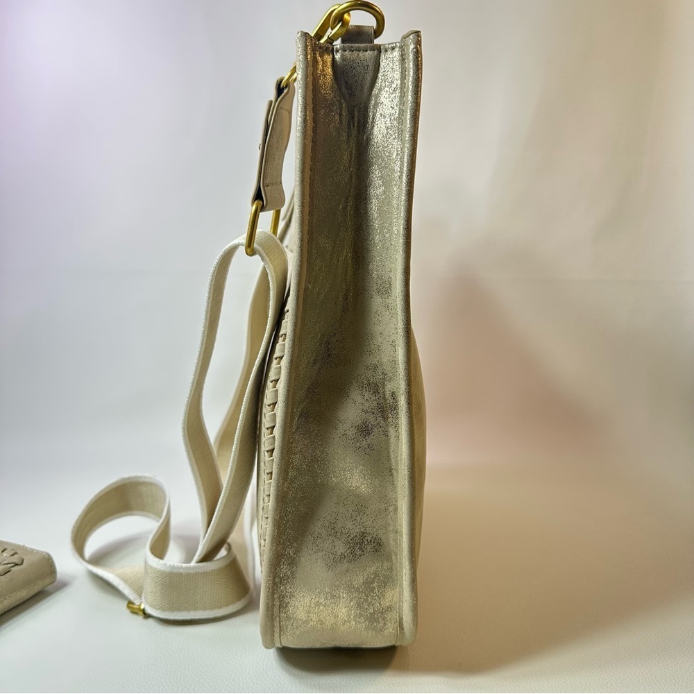 NEW Women’s Style & Co Metallic Gold Whipstitch Shoulder Bag Only - Picture 8 of 10
